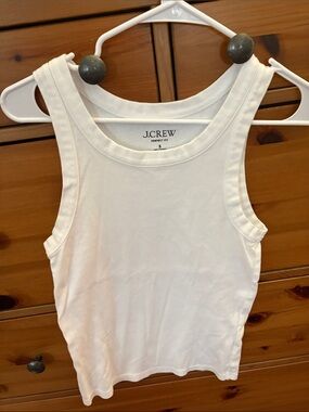 J. Crew White Ribbed Sleeveless Tank